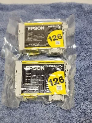 Epson T126520 126 High Capacity Ink Cartridge 2 Pieces - Yellow OEM Sealed • $13.90