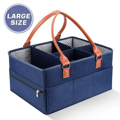 Baby Diaper Caddy Organizer Large Nappy Storage Basket Detachable Divider • $38.91