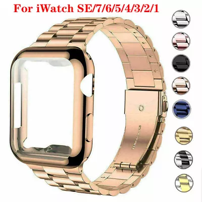 Metal IWatch Strap Band Case For Apple Watch Series 9 8 7 6 5 4 3 2 1 SE 38 49mm • $14.24