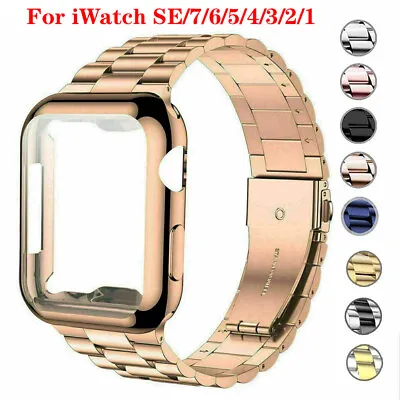 $9.99 • Buy Metal IWatch Strap Band Case　For Apple Watch Series 7 6 5 4 3 2 1 SE 41mm 45mm
