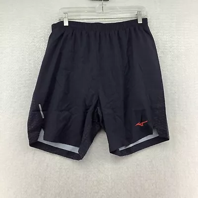 Mizuno Mens Elastic Waist High Perf Regular Azul Escuro Athletic Shorts Size M • $24.99