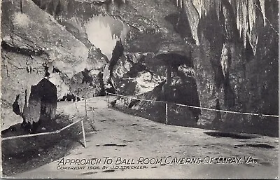 $2.25 • Buy Approach Ball Room Caverns Luray VA Virginia Antique Postcard PM Cancel WOB Note