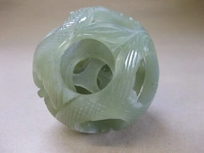 £19.99 • Buy Vintage Chinese Carved Jade Puzzle Ball ~ 4 Layers & Central Ball