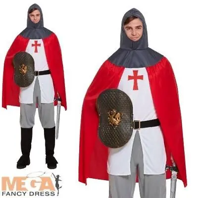 Mens Knight Costume Medieval St George Book Day Adults Fancy Dress Costume • £18.99