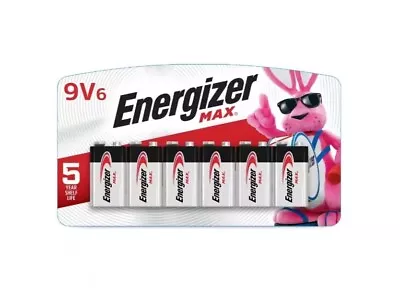 EnergizerMAX 9V Batteries (6-Pack) 9-Volt Alkaline Batteries • $16.99