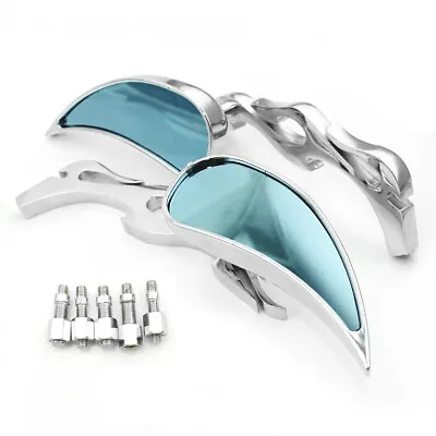 Chrome Motorcycle Rearview Mirrors For Yamaha V-Star 650 950 1100 1300 Classic • $29.90