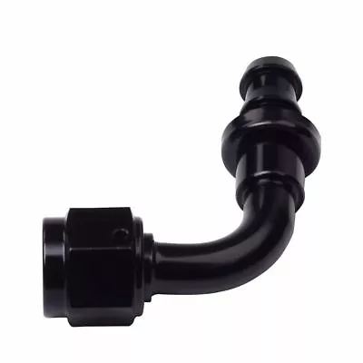 Universal 90 Degree Push Lock Hose End Fitting/Adaptor Oil/Fuel Line -8AN Black • $4.58