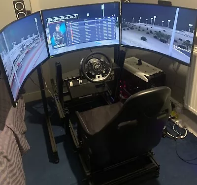 Next Level F-GT Elite Racing Simulator Cockpit With Seat Wheel Pedals Screen • £2500