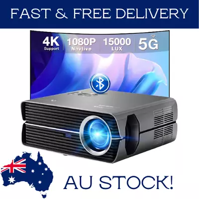 $599.99 • Buy Projector With WiFi And Bluetooth, Native 1080P 4K Support 450 Outdoor Movie AU