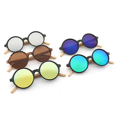 Polarized Round Sunglasses Men Women Vintage Lens Retro Circle Glasses AU • $12.59