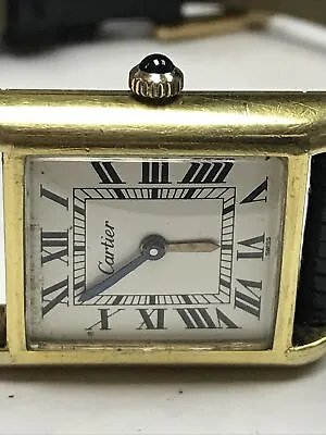 Cartier Must De Tank Hand-Winding 18k Gold Plated 20mm Vintage Women’s Watch • $1735