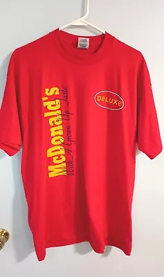 McDonalds 1996 T Shirt Size XL Vintage Arch Deluxe Red Double Side Graphics • $25.50