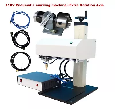 110V Pneumatic Marking Machine  Dot Peen For Surface Marking+Extra Rotation Axis • $1080