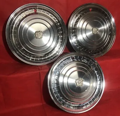 (3) 1960 60 Cadillac Eldorado OEM Vintage Hub Caps Wheel Covers 15” • $95