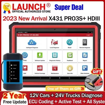 LAUNCH X431 PRO3S + HDIII V + HD3 Heavy Duty Truck OBD Diagnostic Scanner Tool • $1449