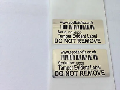 Tamper Evident 'VOID' Security / Warranty Labels - 34 X 17mm- PERSONALISED FREE  • £9.99