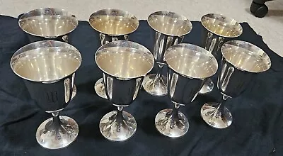 8 Vintage Gorham Sterling Silver  W  Monogramed Wine Stem Goblets 272 6 1/2  • $1599