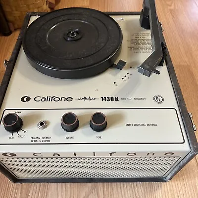 VTG Califone 1430-K PORTABLE RECORD  PLAYER TURNTABLE PHONO 4-SPEED! NICE WORKS! • $135