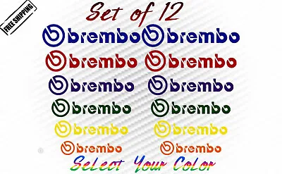 12 Brembo Decal Sticker Vinyl Caliper Brake Colors Heat Resistant Sizes • $10.88