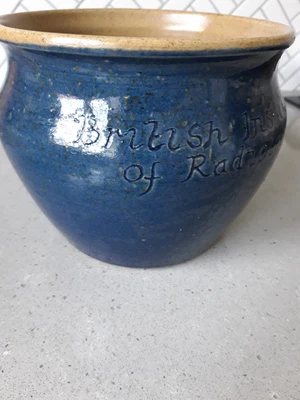 Unusual Radiology Plantpot Studio Pottery Blue Tones • £12