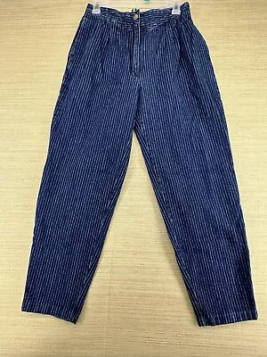 Vintage Jeans 80's Jordache Size 32L High Rise Blue Stripped  Made In Hong Kong • $24.99
