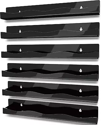 15  Nail Polish Rack Wall Mounted Shelf6 Pack Black Acrylic Organizer Supplies  • $40.99
