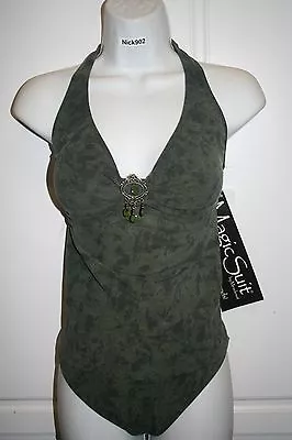 NWT Women's  Green  Halter MAGICSUIT By Miraclesuit Two Piece TANKINI Swimsuit 6 • $59.99