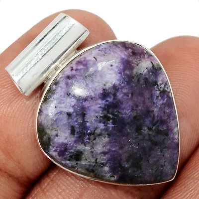 Natural Purple Lepidolite 925 Sterling Silver Pendant Jewelry CP40341 • $12.99