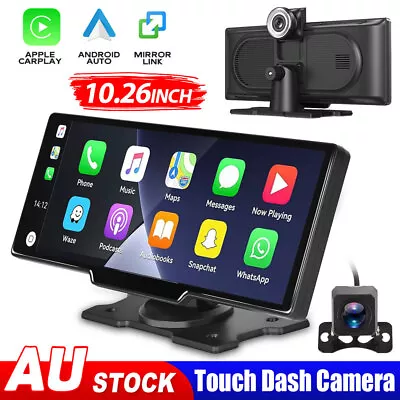 2.5K 10.26'' Touch Dash Camera Cam Dual Car Recorder For CarPlay Android Auto • $138.95