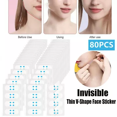 $8.25 • Buy 80Pcs Sticker V-Shape Face Facial Label Lift Up Fast Maker Thin Adhesive Tape US