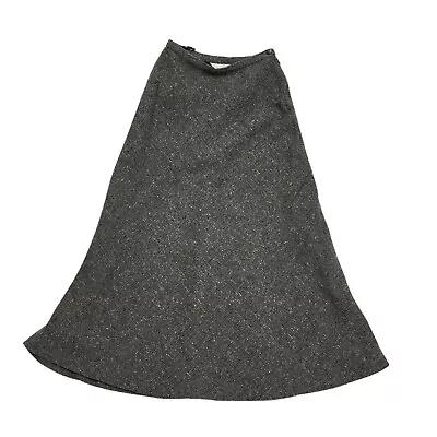 Marks And Spencer Vintage 80's Maxi Grey A-Line Wool Skirt Womens UK Size 10 • £39.99