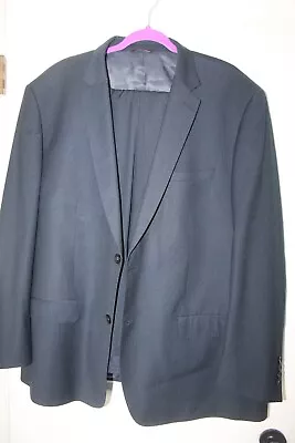 Rossini Suit Mens 54R 48R  2 Pieces  Business Blazer Pants  2XL Tall Navy Blue • $38.50