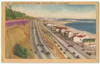 Santa Monica California CA ~ Hollywood Movie Star Beach Homes 1940's • $3.49