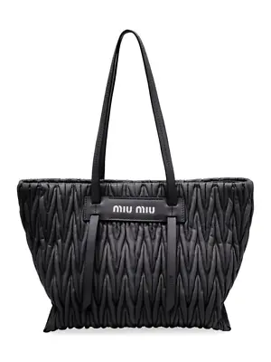 100% Authentic New Miu Miu Large Matlasse Black Leather Tote/shopper Bag • $1295