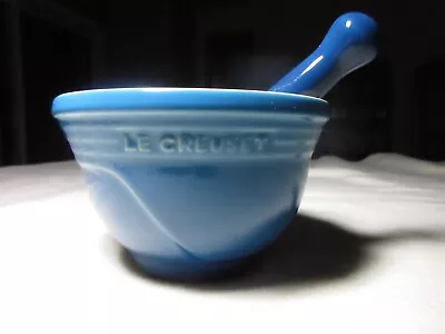 Le Creuset Stoneware 10 Oz Mortar & Pestle Cobalt Blue Unused - Very Nice Piece! • $37.50