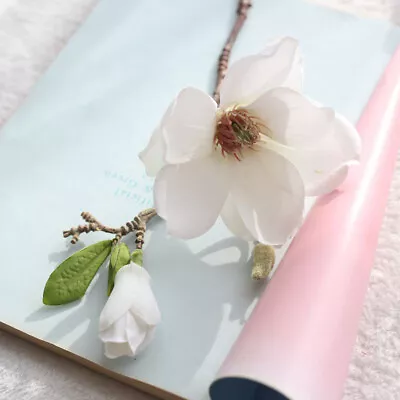 Artificial Fake Flowers Leaf Magnolia Floral Wedding Bouquet Party Home Decor • £0.15