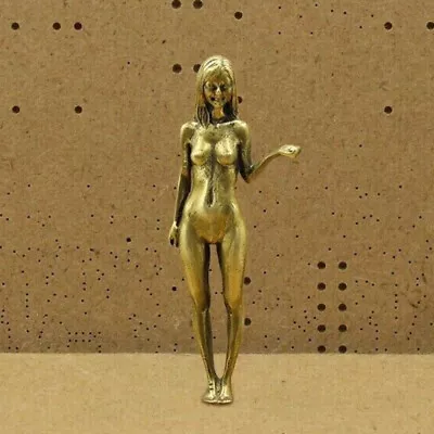 Sexy Lady Girl Statue Figurine Pure Brass Beauty Tea Pet Antique Miniature • $10.34