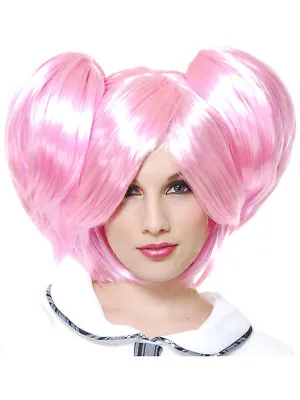 Womens Deluxe Pink Anime Madoka Kaname Puella Magi Removable Ponytail Wig • $20.17
