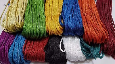 £2.09 • Buy 16 Meter Silky Satin Rattail KUMIHIMO Braiding Cord Dress Making Macrame Thread