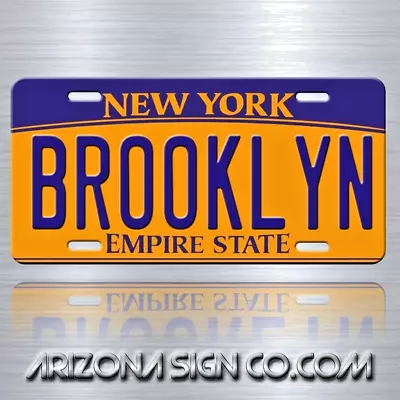 BROOKLYN New York Blue And Gold Yellow  Vanity Aluminum License Plate Tag  New • $17.97