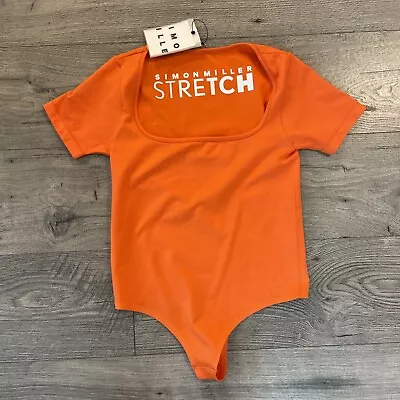 Simon Miller Orange Eero Square  Neck Bodysuit M/L Style W3023 • $39.99