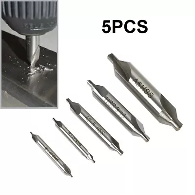 5PCS Bit Tackle Countersink Lathe Kit Set Tool Center Drill Mill Combined HSS • £5.11