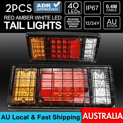 $34.68 • Buy 2X 40LED Tail Lights Trailer Ute 4WD  Truck Stop Indicator Rear Lamp 12V