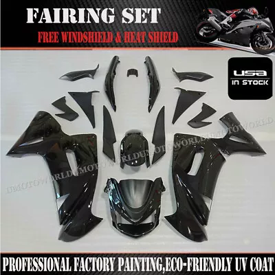 Fit For Kawasaki Ninja 650R 2006 2007 2008 EX650 ABS Fairing Kit Glossy Black 06 • $349.90