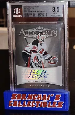 2005-06 Upper Deck Artifacts Martin Brodeur 28/50 BGS 8.5/10 AUTO FACTS Devils • $125