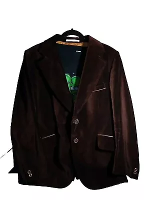 Vtg Cortefiel Men's 42L Brown Velvet Smoking Dinner Jacket Coat Made In Spain • $74.99