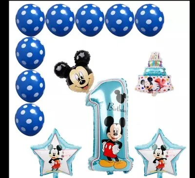 Disney Mickey Minnie Mouse 1st Birthday Foil Balloons Party Decoration Set.  • £9.99