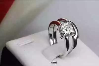 1.2 Ct Sterling Silver 925 Princess Cut Vntg Engagement Ring Wedding Cz Ring Set • $20.61