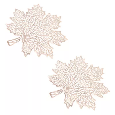 Thanksgiving Maple Leaf Placemats - Set Of 2 (Golden)-VA • $15.21