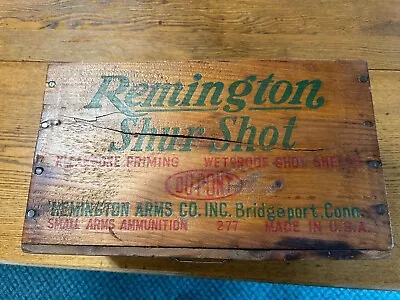 Vintage/Antique Remington Shur Shot Wooden Ammo Box 16 GA. No Lid • $49.50